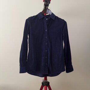 Land’s End Women's Pinwale Cord Long Sleeve Shirt in navy size XS (orig $49.97)